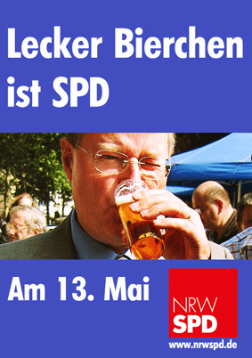 Plakatsatire "Bierchen ist SPD"